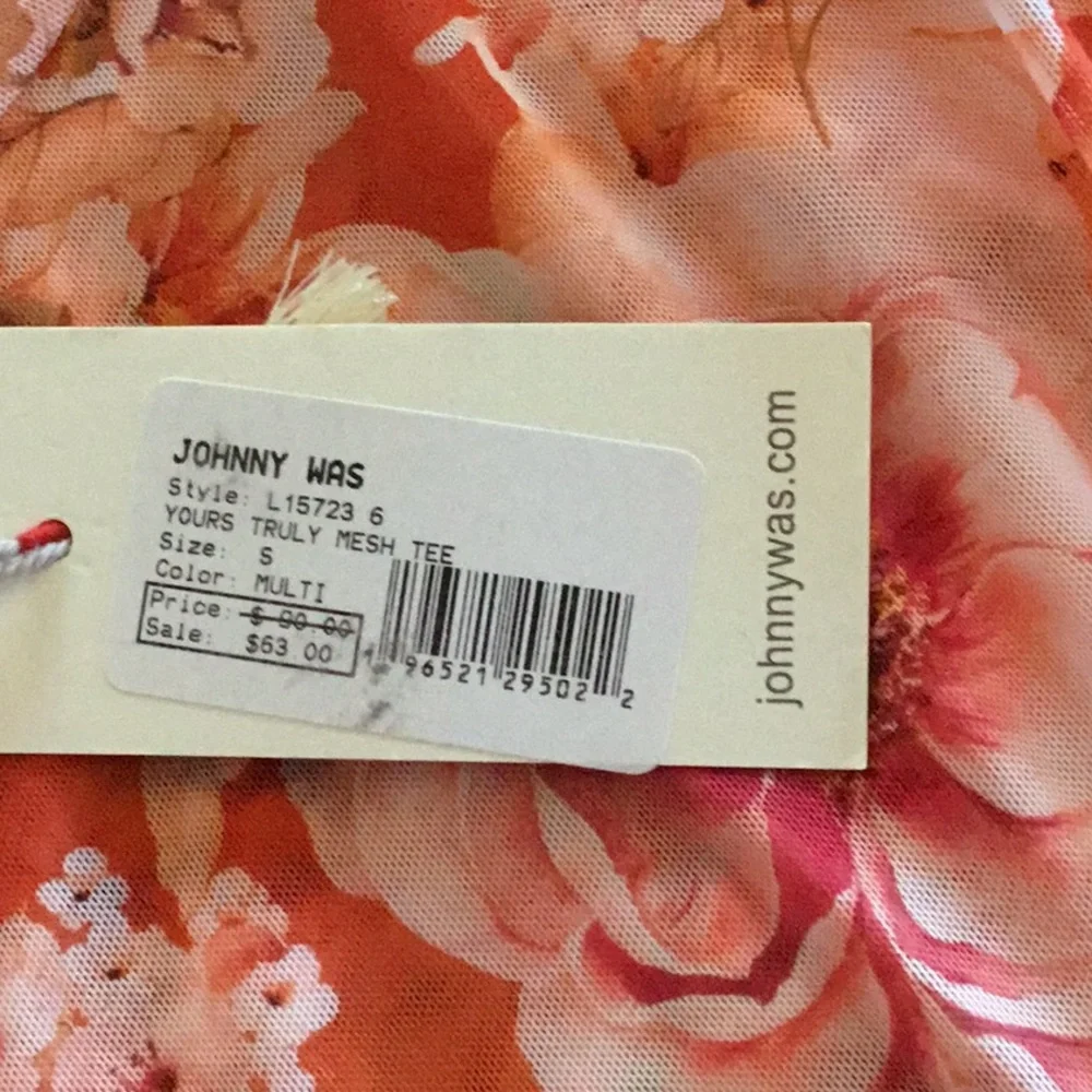 NWT Johnny Was Mesh Short Sleeve T Shirt - Picture 7 of 7